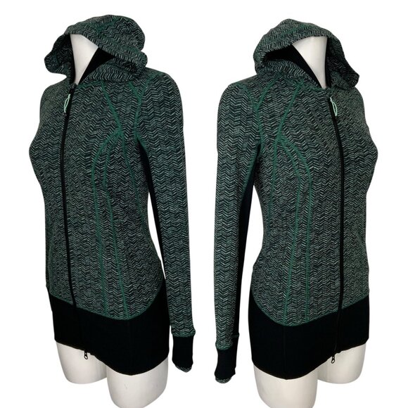 Lululemon Daily Practice Jacket 6 Irregular Spacebone Sea Mist Deep Green Black - Picture 4 of 15